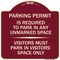Signmission Parking Permit Is Required to Park in ANY Unmarked Space Visitors Must Park in Visito, BU-1818-23400 A-DES-BU-1818-23400 - alternate 1